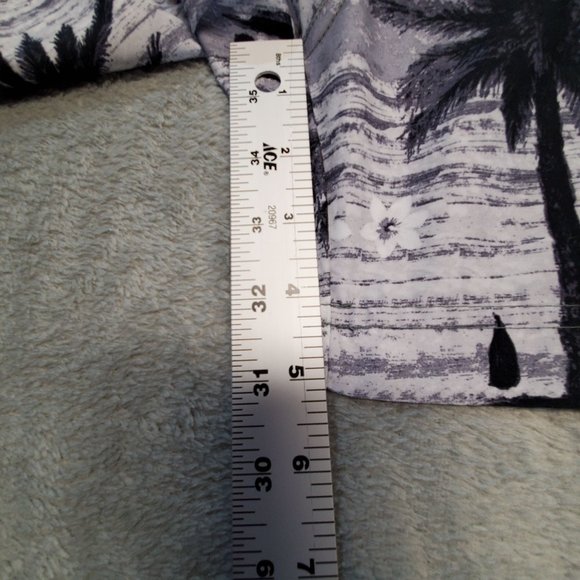 Sand N Sun Men's Size L Black White Hawaiian Tropical Mesh Lined Swim Trunks - Picture 8 of 11